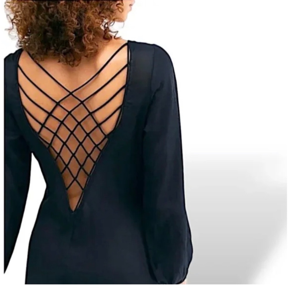 Free People dress with gorgeous lattice back detail!